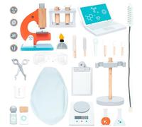 UMU® Wooden Science Lab Set, 29pcs Doctor Toy for Role Play, Ages 3+, Includes Microscope & Test Tubes, Unisex Gift for Kids