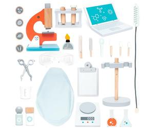 UMU® Wooden Science Lab Set, 29pcs Doctor Toy for Role Play, Ages 3+, Includes Microscope & Test Tubes, Unisex Gift for Kids