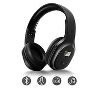UMUTOO Wireless Headphones with FM Radio and Bluetooth 5.0, Rechargeable Portable Headset with Built-in Microphone, Lightweight and Comfortable Ear Muffs for Jogging, Mowing, Cycling, and More