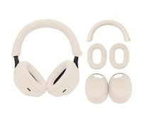 umvowuxa 3 Set Case Cover Compatible with Sony WH-1000XM5 Headphones,Embody Ear Pad Cover/Headband Cover/Ear Cover Soft Silicone Headphones Accessories(Off White)