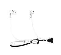 umvowuxa Universal Silicone Anti-Loss Earhooks for AirPods 4/3/2/1/Pro 3(2025)/Pro 2 - Secure Fit, Washable & Reusable Tether Strap - Prevent Dropping While Sports/Running/Gym(Black+White)