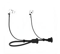 umvowuxa Universal Silicone Anti-Loss Earhooks for AirPods 4/3/2/1/Pro 3(2025)/Pro 2 - Secure Fit, Washable & Reusable Tether Strap - Prevent Dropping While Sports/Running/Gym(Black)