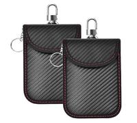 umyeoqoyo 2 Pcs Faraday Pouch for Car Keys, Car Key Signal Blocking Bag, Anti-Theft RFID Blocking Key Fob Protector for Car Security, Black
