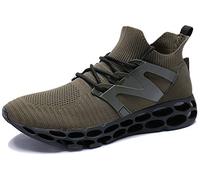 UMYOGO Women's Running Shoes Non Slip Athletic Tennis Walking Blade Type Sneakers, Green, 6 UK