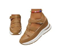 UMYUOANY Women's Hollow Out Breathable Platform Wedge Sandals Sneakers, Closed Toe Sandals for Women Gladiator Roman Sandals (Brown,39EU)