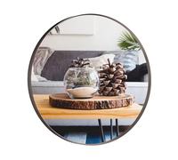 Umzodo Dark Grey Metal Round Mirror 12 inch, Brushed Titanium Framed Circle Mirror for Bathroom Vanity, Living Room, Entryway, Hallway，Home Decor