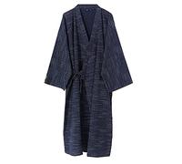 un-brand Men's Japanese Kimono Double Gauze Cotton Robe Plus Size Zen Clothing Taoist Clothing (Size L, B1)