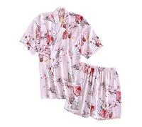un-brand Women's Japanese Short-sleeve Short Pants Pajamas Yukata Kimono (Size L, A1)
