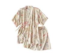 un-brand Women's Japanese Short-sleeve Short Pants Pajamas Yukata Kimono (Size L, A4)