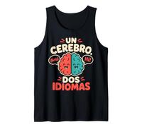 Un Cerebro Dos Idiomas Bilingual Spanish English Kids Tank Top