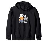 Un Deux Trois Cat Funny Cat Pun Zip Hoodie