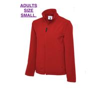 Un dults Small UC612 Red, Classic Full Zip Soft Shell Jacket, New