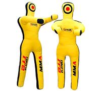 Un-Filled Wrestling Dummy Grappling Dummy Jiu Jitsu Dummy for BJJ Judo Karate Training Adult and Youth Practice Dummies (Yellow, 6ft / 72 inches)