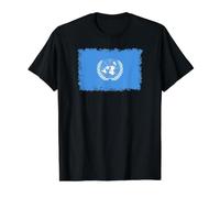 UN Flag of the United Nations Value Graphic T-Shirt, Men, Black, XL