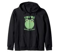 Un-Frog-ettable Cute Frog Pun Kawaii Design Zip Hoodie