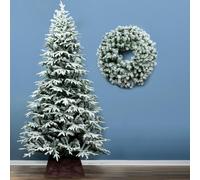 (Un-lit 7ft) Christmas Tree World | The Un-lit/Pre-lit Snowy Alpine Tree (4ft to 12ft)