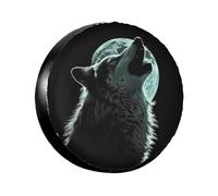 Un Lobo Aúlla A La Luna. Cubiertas De Las Ruedas Impermeable Funda Para Neumáticos De Repuesto Durable Cubierta Para Ruedas De Repuesto Para Vehículo Trailer Suv