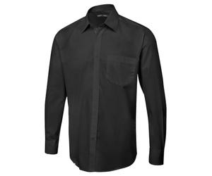 Un lothing UC713 - Black - 18 - Men's Tailored Fit LongSleeve Poplin Shirt