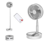 UN UNITEDTIME Desk and table fan, Air Circulator Fan Portable Travel Fans Battery Operated or USB Powered,Adjustable Height,Foldaway fan with remote Control Timer 4 Speed Settings