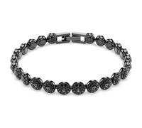 Una Angelic bracelet, Round cut, Black, Ruthenium plated