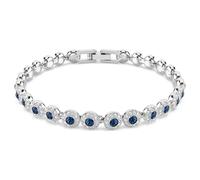 Una Angelic bracelet, Round cut, Blue, Rhodium plated