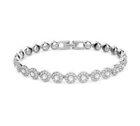Una Angelic bracelet, Round cut, Small, White, Rhodium plated