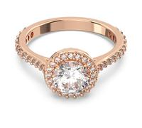 Una Angelic cocktail ring, Round cut, Pavé, White, 18K rose gold finish