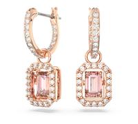 Una Angelic drop earrings, Octagon cut, Pink, 18K rose gold finish