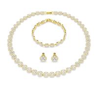 Una Angelic Gold Tone Plated Crystal 3 Piece Jewellery Set