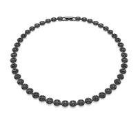 Una Angelic necklace, Round cut, Black, Ruthenium plated