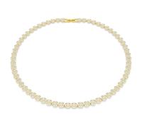 Una Angelic necklace, Round cut, Small, White, 18K gold finish