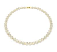 Una Angelic necklace, Round cut, White, 18K gold finish