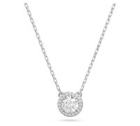 Una Angelic pendant, Round cut, Pavé, White, Rhodium plated