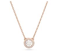 Una Angelic pendant, Round cut, Pavé, White, Rose gold-tone plated