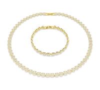 Una Angelic set, Round cut, White, 18K gold finish