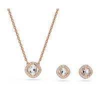Una Angelic set, Round cut, White, 18K rose gold finish