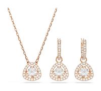 Swarovski Una Angelic Set, Set (2), Triangle Cut, Pink, 18K Rose Gold Finish