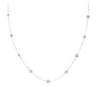 Una Angelic strandage, Round cut, White, Rhodium plated