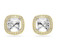 Swarovski Jewellery Swarovski Una Angelic Cushion Cut Crystal Gold Tone Stud Earrings 1.2 x 1.2cm