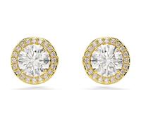 Swarovski Una Gold Round Cut Stud Earrings
