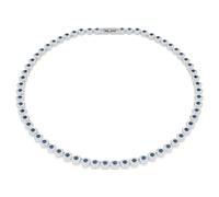 Una Angelic White Rhodium Plated Blue & White Crystal Necklace