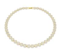 Una Angelic Yellow Gold Coloured Round Cut Crystal Necklace