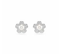 Una Angelica Capsule White Rhodium Plated Crystal Stud Earrings
