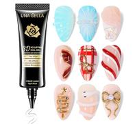 UNA GELLA 3D Nail Gel 4-in-1 No Wipe Clear Nail Art Gel U V/LED Cure