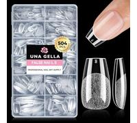 UNA GELLA Coffin Fake Nails 504Pcs Short Coffin Nail Tips Soft Gel Tips
