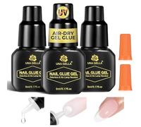 UNA GELLA Nail Glue 10s Fast Dry for Press on, No U V Lamp Needed 3pcs*5ml