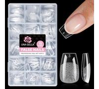 UNA GELLA Nail Tips Coffin Short 15 Sizes Short Coffin Press On Nails Pre-Etched 300pcs Soft Gel Nail Tips Full Cover For Nails Extension Home DIY Salon