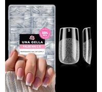 UNA GELLA Nail Tips Square: 504PCS Short Square Nail Tips Pre Etched Gel Fake Nails Tips, No C Curve For Women DIY Nail Extension French Style Salon Home Full Cover Soft Acrylic False Tips 12 Sizes
