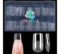 UNA GELLA Nail Tips Square Fake Gel Nails 120pcs Pre-buff Matte Square Full Cover False Nail Tips Clear Acrylic Nails No C Curve S quare Tips for Press on Nail Extensions Home DIY Salon 12 Sizes