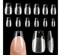 UNA GELLA Short Coffin Gel Nail Tips 120pcs Soft Gel Clear Nails
